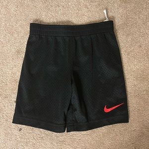 Kids Nike black mesh shorts small S 4-5 years old GUC red swoosh